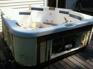 hot tub removal rochester hills - before